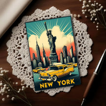 Vintage 1955 New York City Skyline