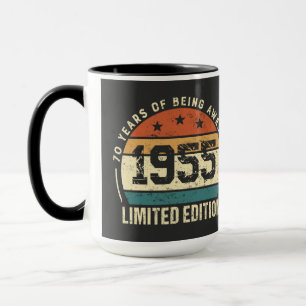 Vintage 1955 Retro 70-årsjubileum Mugg