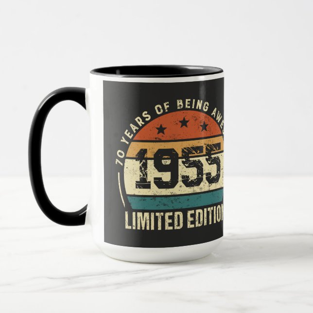 Vintage 1955 Retro 70-årsjubileum  Mugg (Vänster)