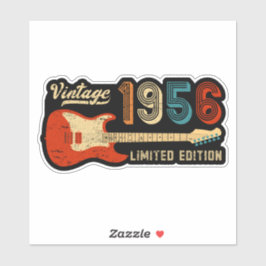 Vintage 1956 70th Birthday Electric Guitar Lover  Klistermärken