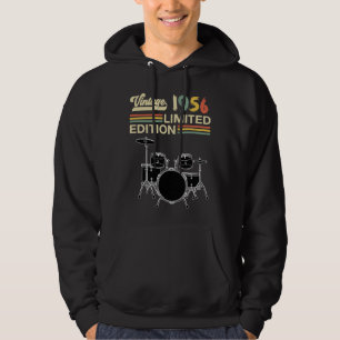 Vintage 1956 Drums 67:e födelsedagen Drummer T-Shi Hoodie