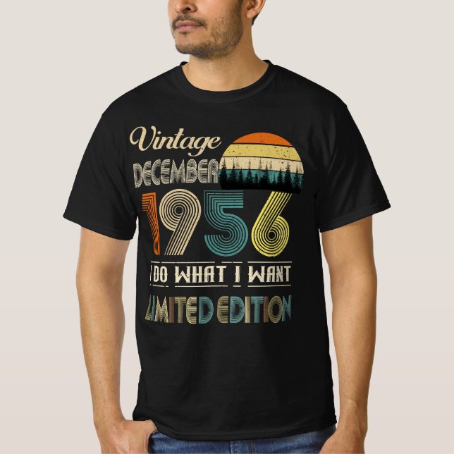 Vintage 1956 T-Shirt Retro Stil Birthday (Framsida)