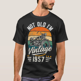 Vintage 1957 Klassisk motorcykel Älskare 65 år gam T Shirt