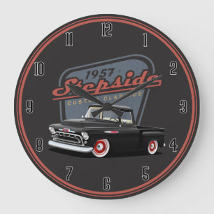 Vintage 1957 Stepside Large Clock Stor Klocka