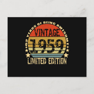 Vintage 1959 Begränsad Upplaga 62 År Vykort