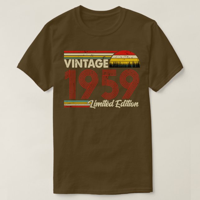 Vintage 1959 Birthday Shirt Begränsad Edition 1959 T (Design framsida)