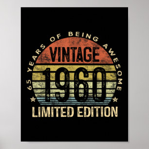 Vintage 1960 Begränsad Edition 65-årig gåva 65 ton Poster