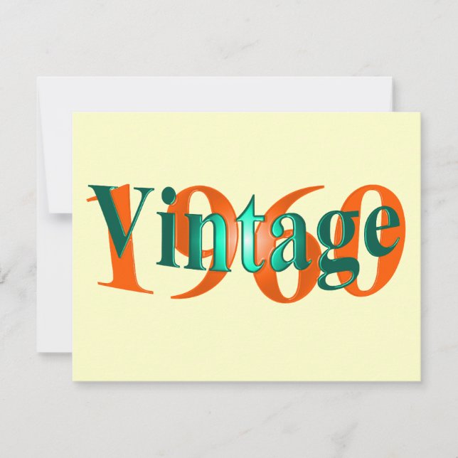 Vintage 1960 kort (Framsida)