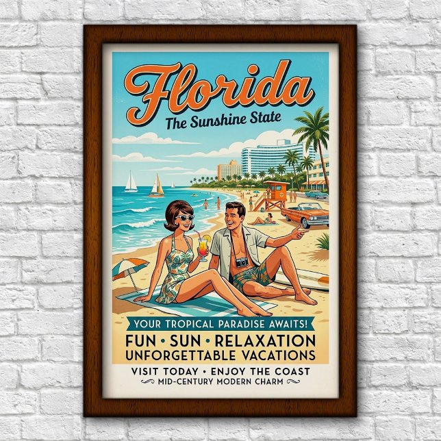 Vintage 1960-tal Florida Resor Poster (Skapare uppladdad)
