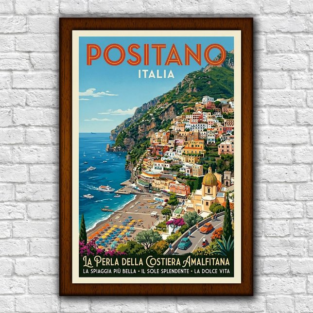 Vintage 1960-tal Positano, Italien Resposter Poster (Skapare uppladdad)