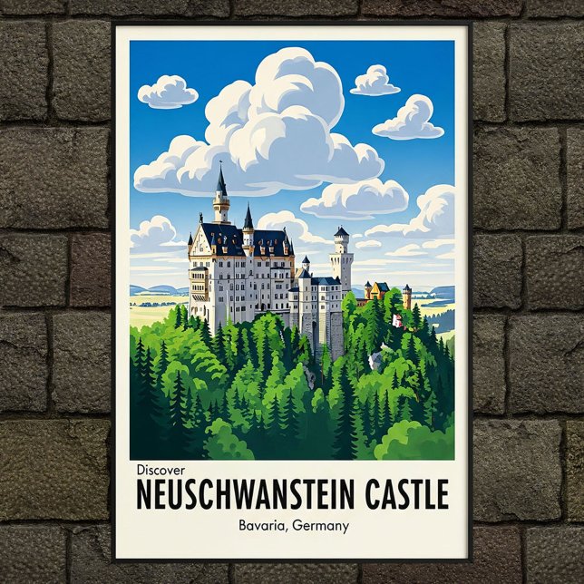 Vintage 1960-talet: Neuschwanstein Castle Travel Poster (Skapare uppladdad)