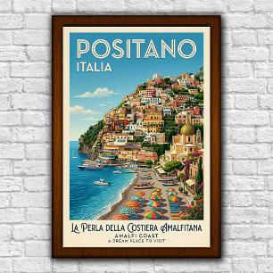 Vintage 1960s Positano, Italien Resaaffisch … Poster