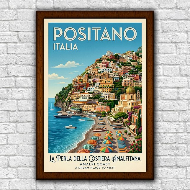 Vintage 1960s Positano, Italien Resaaffisch … Poster (Skapare uppladdad)