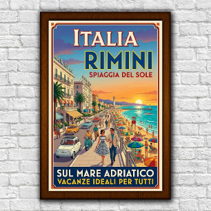 Vintage 1960s Rimini, Italien Resaaffisch Poster