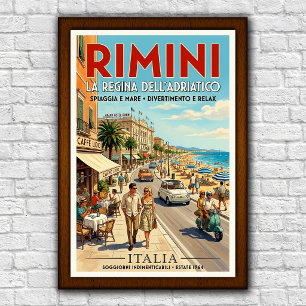 Vintage 1960s Rimini, Italien Resaaffisch Poster