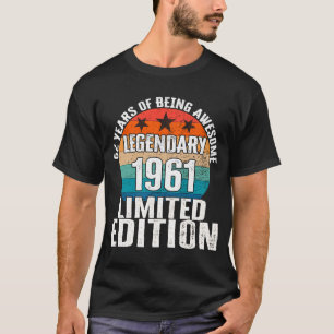Vintage 1961 Legendary Begränsad Edition 62-årig T Shirt