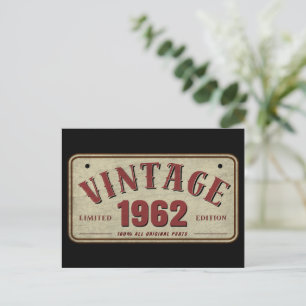 Vintage 1962 Begränsad Upplaga Alla Originaldelar Vykort