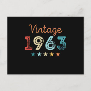 Vintage 1963 60-årsdag Retro-gåva 60 år gammal Vykort