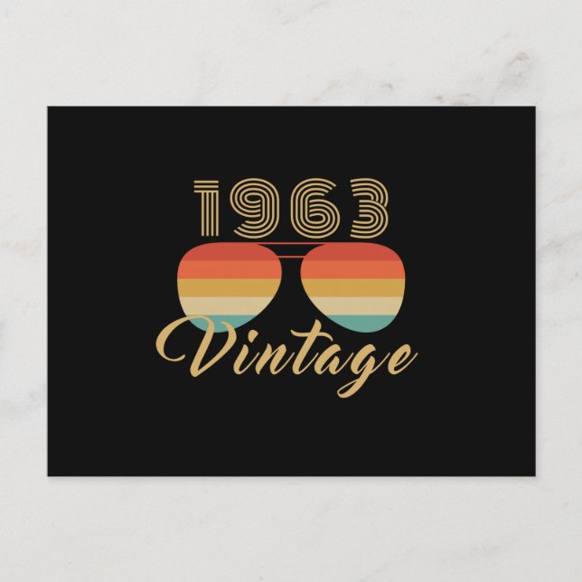 Vintage 1963 Coola Good Vibes Sunglasses Vykort (Framsida)