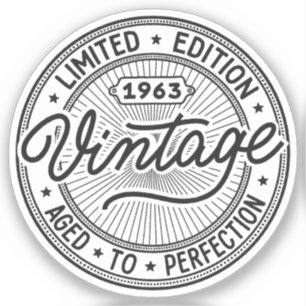 Vintage 1963 Födelsedag Klistermärken