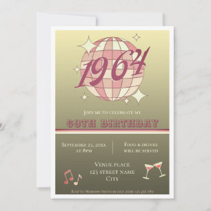 Vintage 1964 60-årsinbjudan till guld inbjudningar
