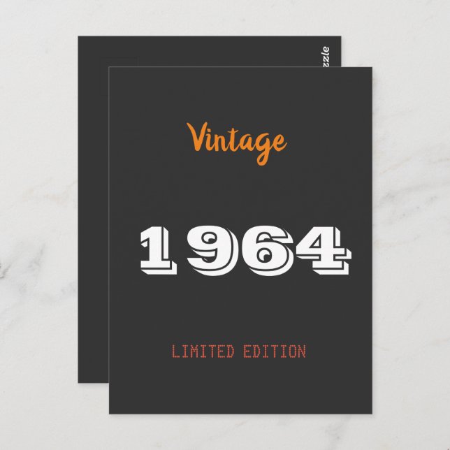 Vintage 1964 Limited Edition Vykort – 62nd (Fram/baksida)