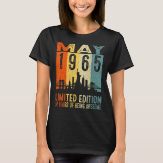 Vintage 1965, 57 år gammal i maj 1965, 57:e födels t shirt