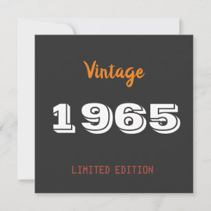 Vintage 1965 begränsad utgåva 60:e födelsedagsgåva spara datumet