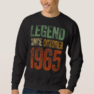 Vintage 1965 Födelsedag oktober Born Legend sedan Lång Ärmad Tröja