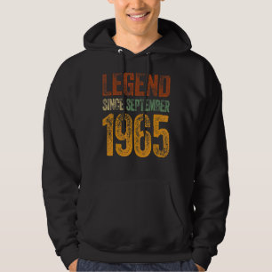 Vintage 1965 Födelsedag september Born Legend seda Hoodie