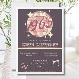 Vintage 1965 - inbjudan till lila på 60 års födels