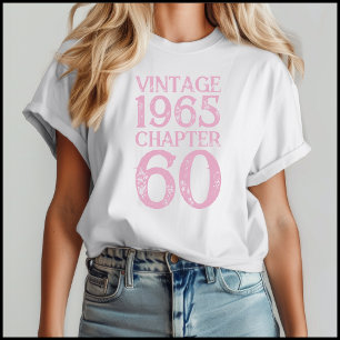 Vintage 1965 Rosa Distress 60:e födelsedagen T Shirt