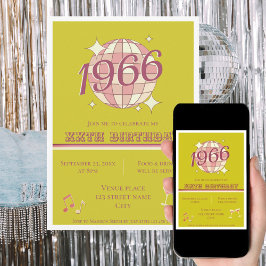 Vintage 1966: 60-årsdag - grönt inbjudningar