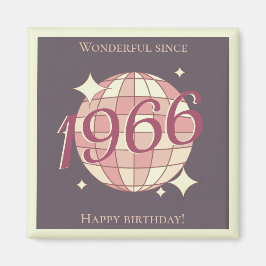 Vintage 1966 60-årsdag lila magnet