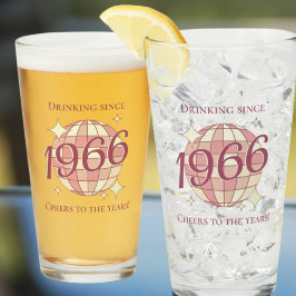 Vintage 1966 60-årsdag - lila öl glaskopp