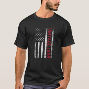 Vintage 1966: Distress USA flagga 56 år gammal Bir T Shirt
