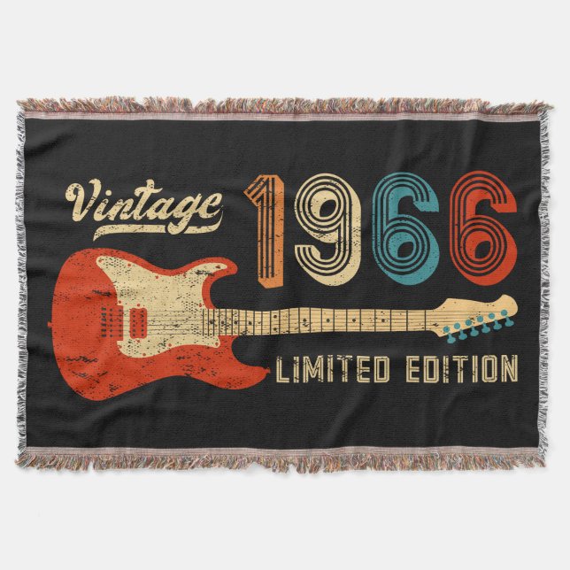 Vintage 1966 Födelsedagspresent Elektrisk Gitarräl Filt (Framsidan)