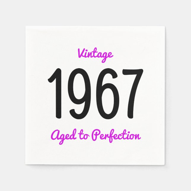 Vintage 1967 Åldras till Perfektion 50 Födelsedags Pappersservett (Framsidan)