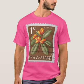 Vintage 1967 Frimärke från Nya Zeeland med T Shirt