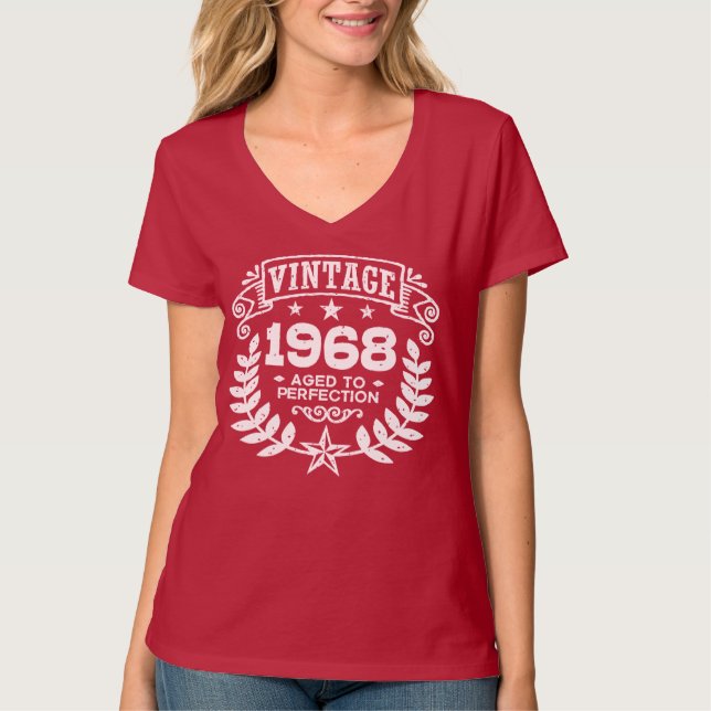Vintage 1968 50:e födelsedagen t shirt (Framsida)