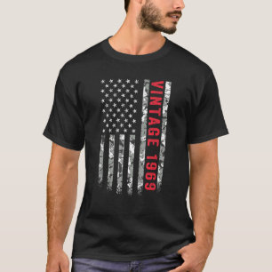 Vintage 1969 Amerikansk Flagga Camo 53 år gammal 5 T Shirt