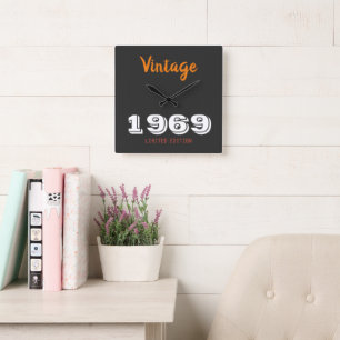 Vintage 1969, begränsadare utgåvan Gift Fyrkantig Klocka