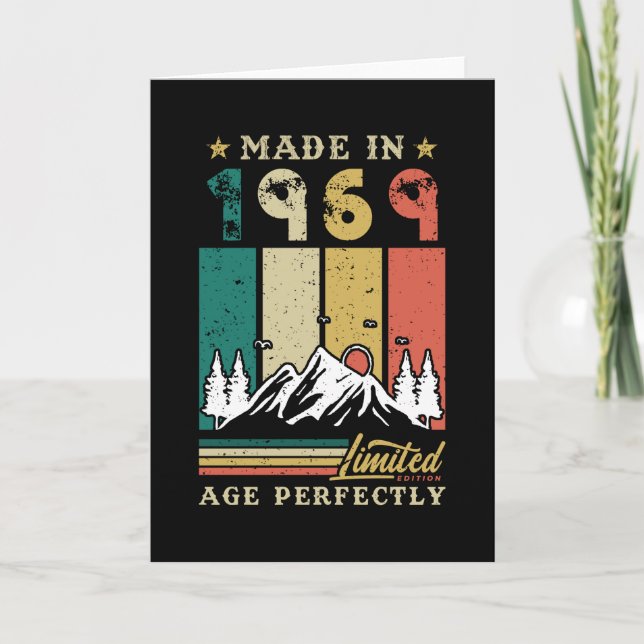 Vintage 1969 Födelsedag Kort (Framsida)