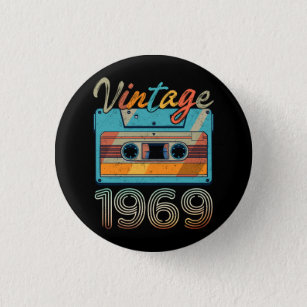 Vintage 1969 Kassettband Retro 54:e födelsedagen 5 Knapp