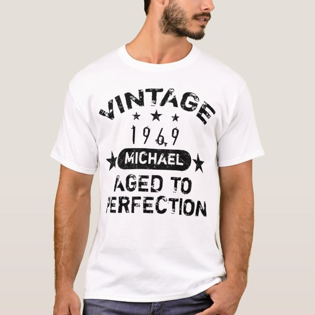Vintage 1969 Personlig Grunge T Shirt (Framsida)