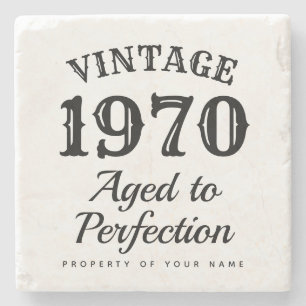 Vintage 1970 Åldras till perfektion roligt födel Stenunderlägg