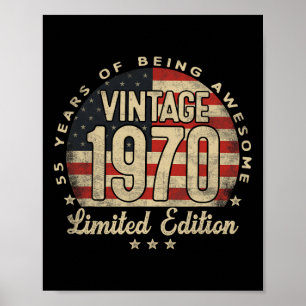 Vintage 1970 Limited Edition 55-åriga presenter Us Poster