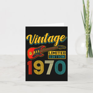 Vintage 1970 Limited Edition Gitarr Födelseår Kort