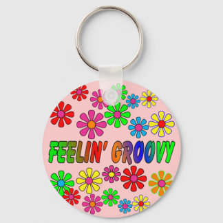 Vintage 1970-talets "Feelin'Groovy"-gåvor Nyckelring