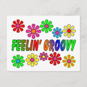 Vintage 1970-talets "Feelin'Groovy"-gåvor Vykort